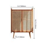 Modern Solid Wood and Rattan Shoe Cabinet - Image 8