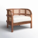 Neni Solid Wood and Rattan Lounge Chair - Image 3