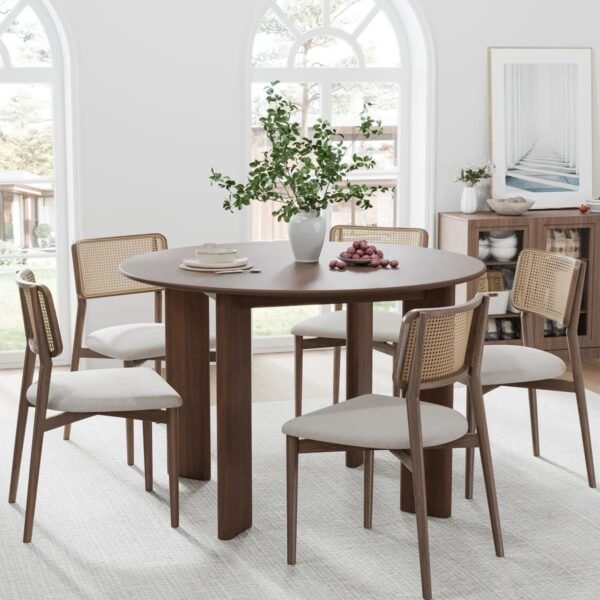 Geto Solid Wood Round 4-Seater Dining Table - Image 2