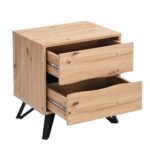 Bodo Solid Wood 2-Drawer Bedside Table - Image 5
