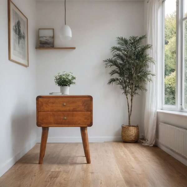 Vina Solid Wood Bedside Table - Image 1