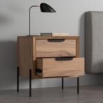 Nivo Solid Wood Metal Bedside Table - Image 3