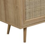 Classic Solid Wood Rattan 1-Door Cabinet - Image 7