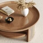 Olan Solid Wood Rattan Round Coffee Table - Image 3