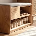 Akon Solid Wood Upholstered Shoe Cabinet - Image 3