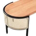 Cane Rattan Solid Wood Oval Coffee Table - Image 5