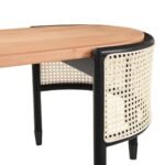 Cane Rattan Solid Wood Oval Coffee Table - Image 6