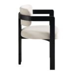 Curved Solid Wood Frame Upholstered Dining Chair - Image 4