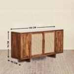 Vale Solid Wood Rattan Sideboard - Image 8