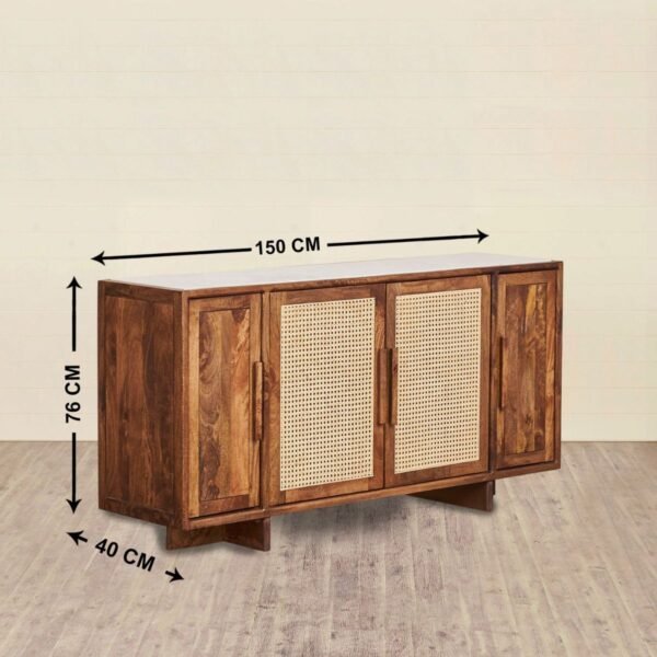 Vale Solid Wood Rattan Sideboard - Image 8