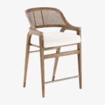 Zomo Solid Wood Rattan Counter Chair - Image 3