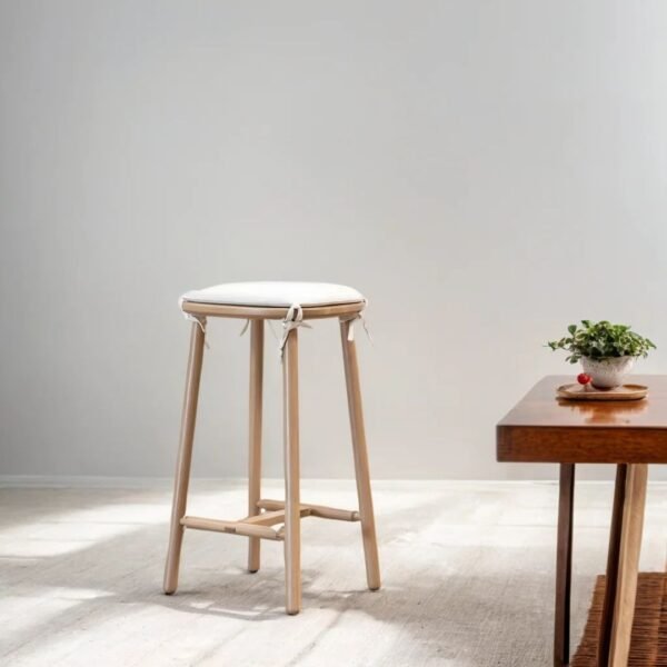 Deka Solid Wood Upholstered Bar Stool - Image 1