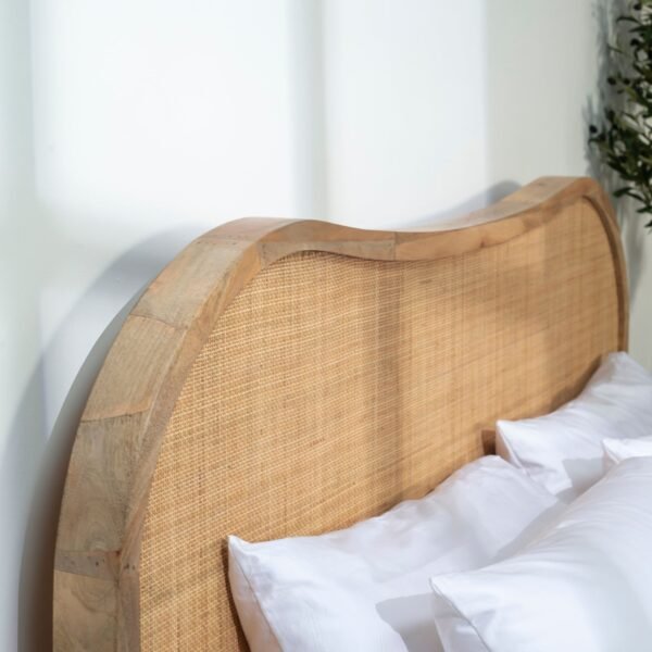 Bern Solid Wood Rattan Bed - Image 4