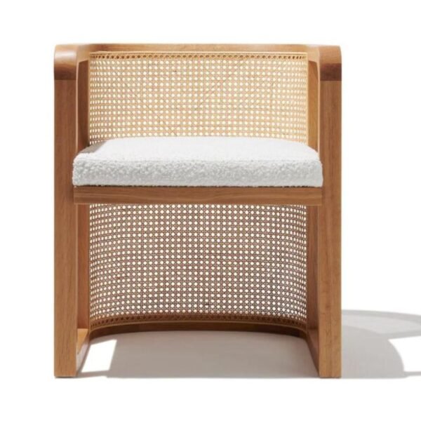 Levo Modern Cane & Solid Wood Dining Chair - Image 4