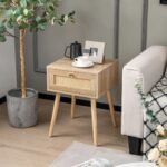 Dasa Solid Wood and Rattan Bedside Table - Image 3