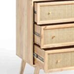 Kaza Solid Wood & Rattan Chest of 3 Drawer - Image 5
