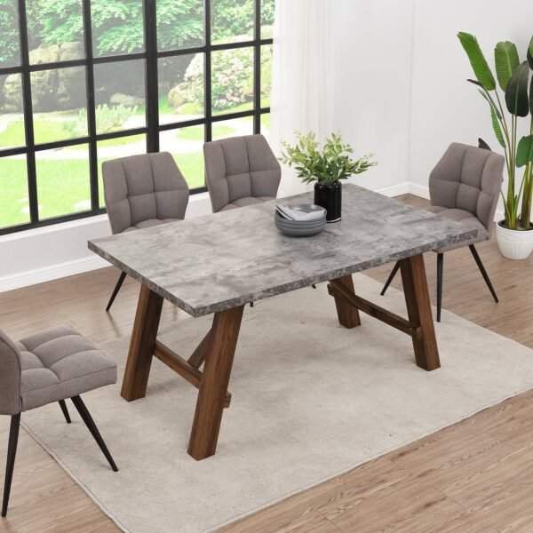 Luna Concrete Effect 150cm Dining Table - Image 2
