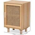 Meka Solid Wood Rattan Bedside Table - Image 7
