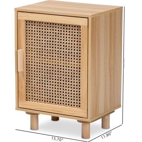 Meka Solid Wood Rattan Bedside Table - Image 7