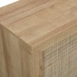 Classic Solid Wood Rattan 1-Door Cabinet - Image 6