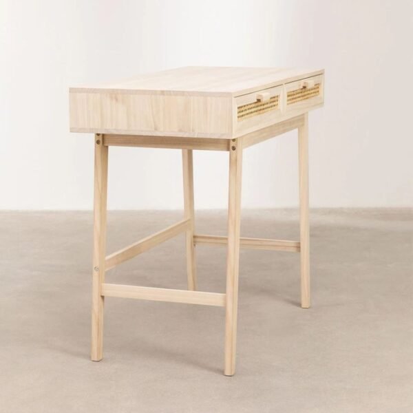 Rala Solid Wood Rattan Study Table - Image 4