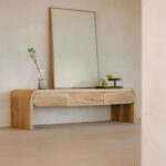 Bida Solid Wood TV Stand with 3 Drawers - Image 2