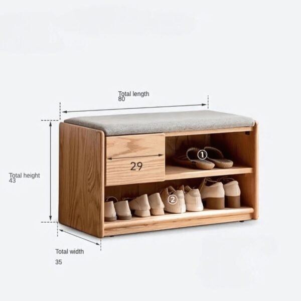 Akon Solid Wood Upholstered Shoe Cabinet - Image 5