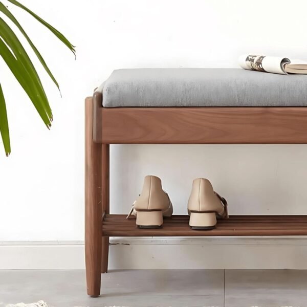 Weka Solid Wood Upholstered Shoe Bench - Image 3