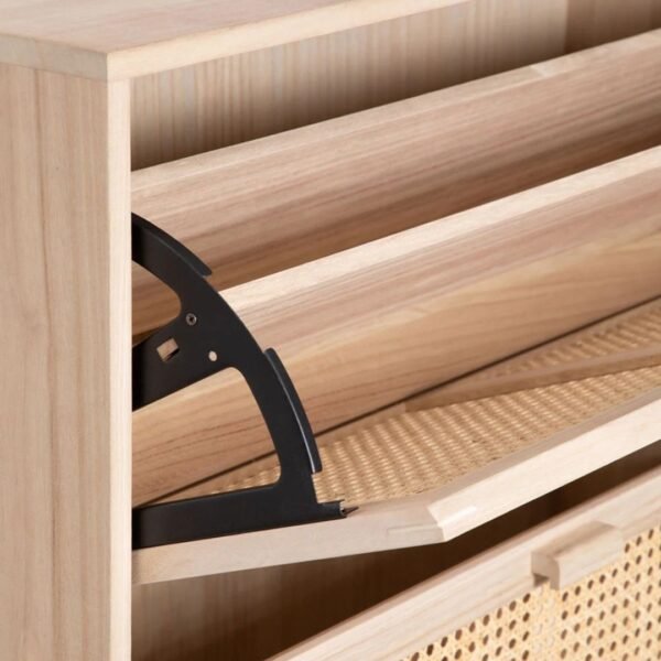 Emma Solid Wood Rattan Shoe Cabinet - Image 6