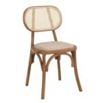 Kaya Set of 2 Cane Rattan and Upholstered Dining Chairs - Image 3