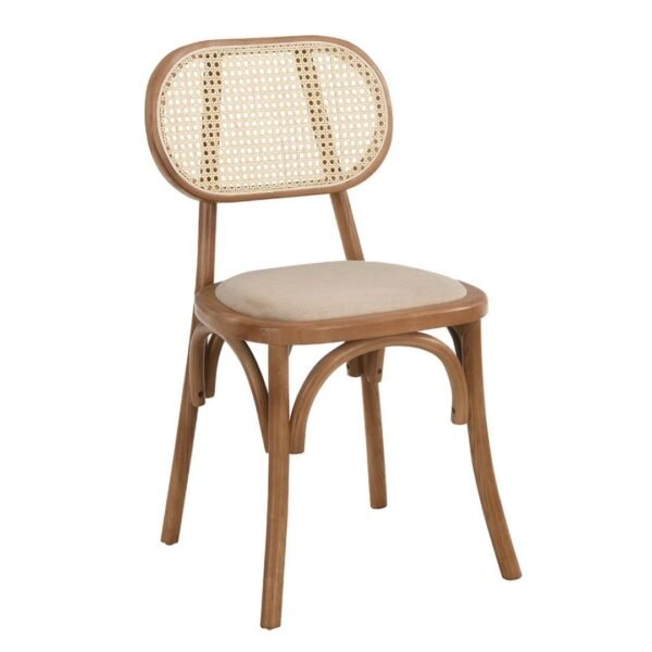 Kaya Set of 2 Cane Rattan and Upholstered Dining Chairs - Image 3