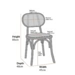 Kaya Set of 2 Cane Rattan and Upholstered Dining Chairs - Image 7