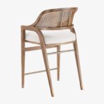 Zomo Solid Wood Rattan Counter Chair - Image 5