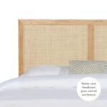 Vintage Solid Wood Rattan King & Queen Size Bed - Image 4