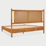 Omega Solid Wood Rattan Platform Bed with Headboard - Image 6
