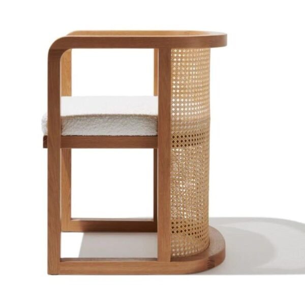 Levo Modern Cane & Solid Wood Dining Chair - Image 5