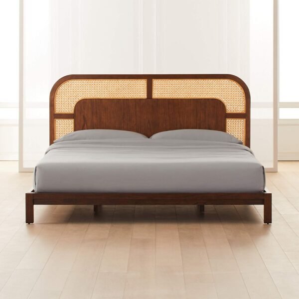 Peso Solid Wood and Cane Bed - Image 1