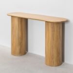 Fluted Wooden Mid Century Console Table - Image 4