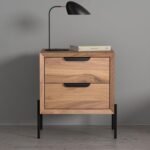 Nivo Solid Wood Metal Bedside Table - Image 2