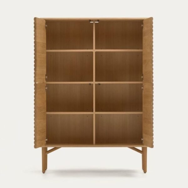 Java Solid Wood 4-Door Fluted Cabinet - Image 5