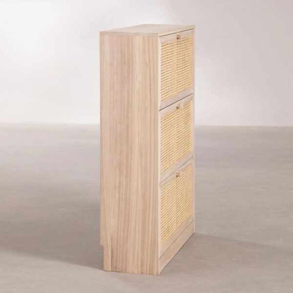 Emma Solid Wood Rattan Shoe Cabinet - Image 5