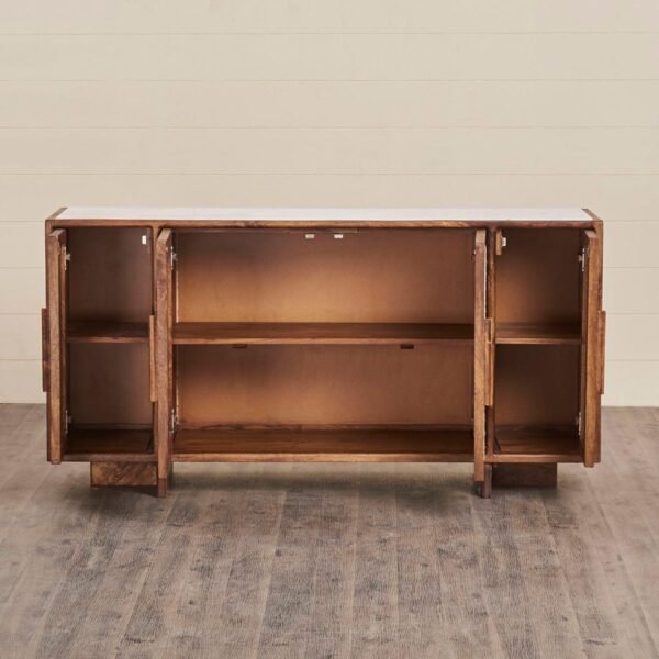 Vale Solid Wood Rattan Sideboard - Image 5