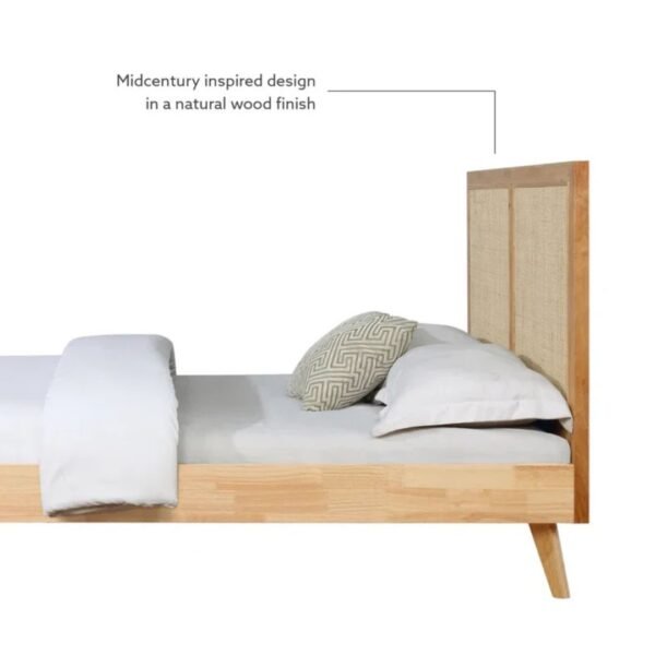 Vintage Solid Wood Rattan King & Queen Size Bed - Image 5