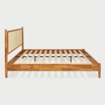 Omega Solid Wood Rattan Platform Bed with Headboard - Image 5