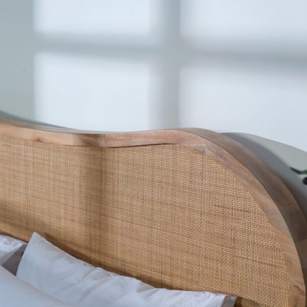 Bern Solid Wood Rattan Bed - Image 5