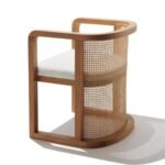 Levo Modern Cane & Solid Wood Dining Chair - Image 6