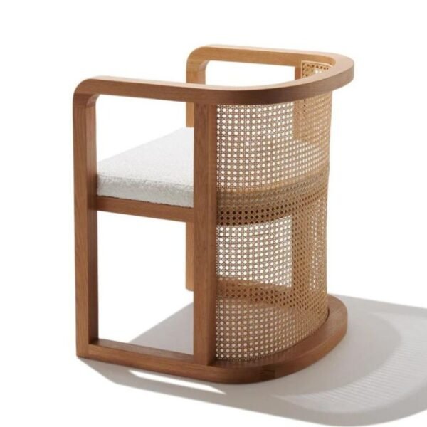 Levo Modern Cane & Solid Wood Dining Chair - Image 6