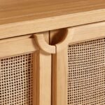 Trident Solid Wood Rattan Storage Bookcase - Image 6