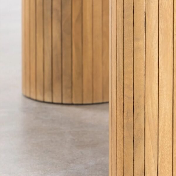 Fluted Wooden Mid Century Console Table - Image 5