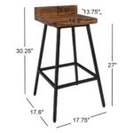 Casa Solid Wood & Metal Leg Counter Stool - Image 6